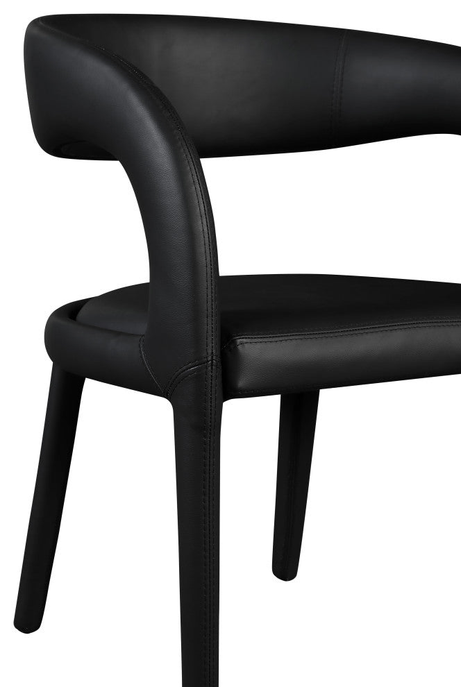 Meridian Furniture Sylvester Faux Leather Dining Chair, Black