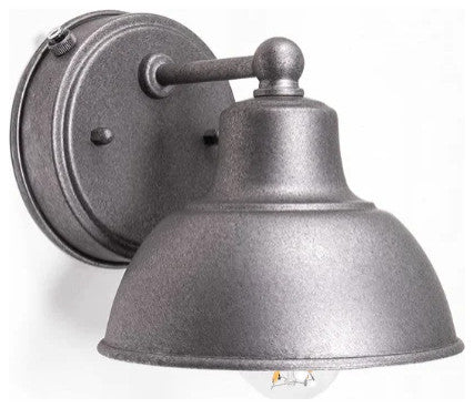 Dusk To Dawn Farmhouse Outdoor Lighting Porch Wall Fixture In Galvanized Finish