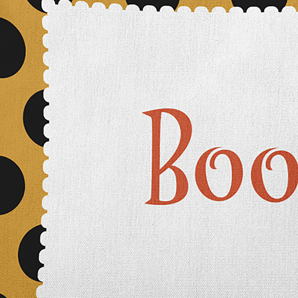 Halloween Boo Dots Accent Pillow, Golden Mustard, 14"x20"