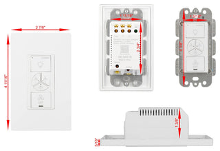 CARRO Smart Switch, 2 in 1 Fan Speed Control and Light On/Off Switch, 4 Gang