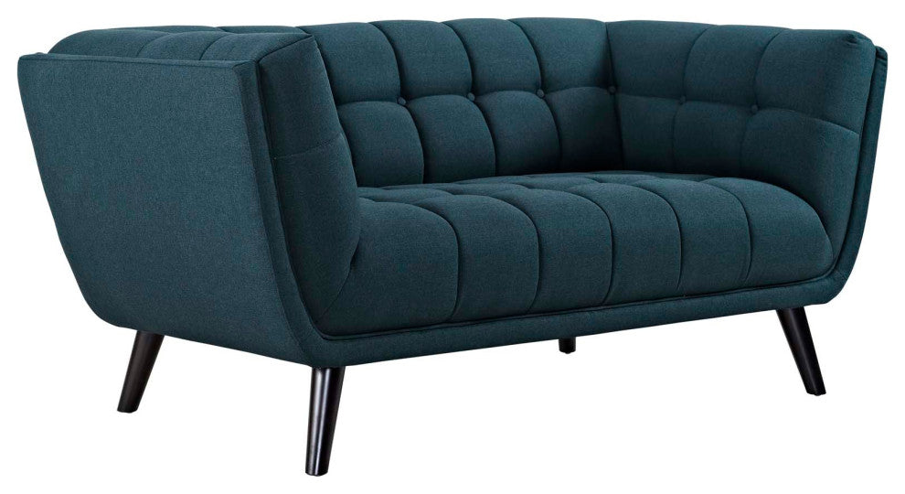 Modway Bestow Upholstered Fabric Loveseat, Blue
