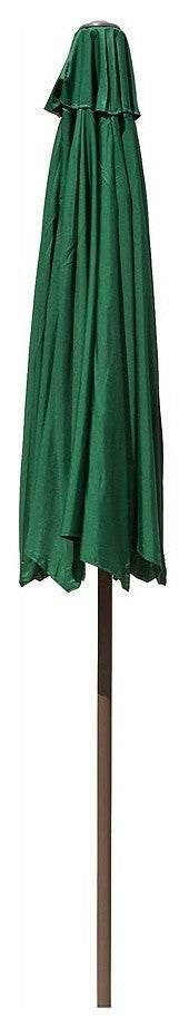 9' Outdoor Premium Vented Patio Umbrella with Crank Open, Forest Green