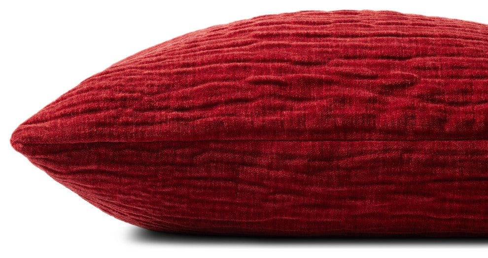 Loloi Pillow, Red, 13''x21'', Cover With Poly