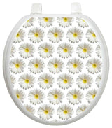 Daisies on Air Toilet Tattoos Seat Cover, Vinyl Lid Decal, Bathroom Decor, Round