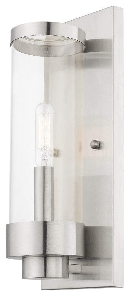 Brushed Nickel Transitional Outdoor Wall Lantern
