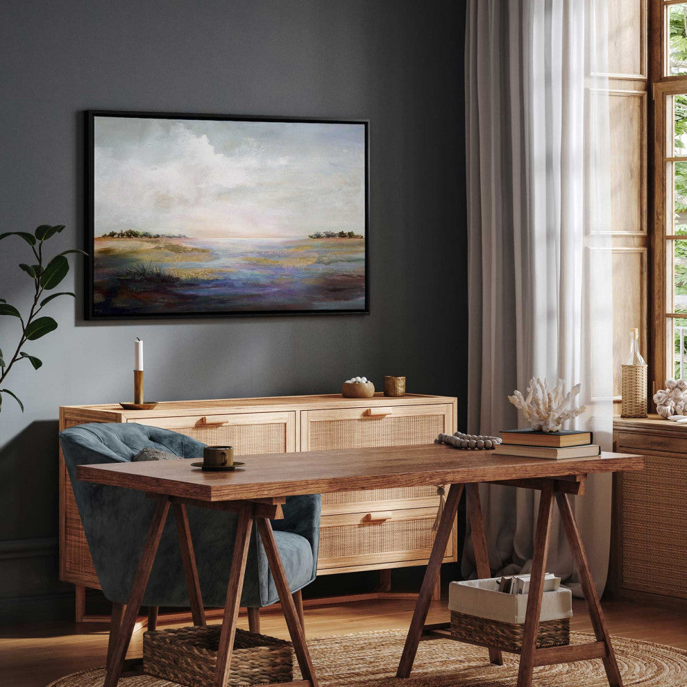 "Whispering Reverie" - A Serene Coastal Scene for Sophisticated Interiors