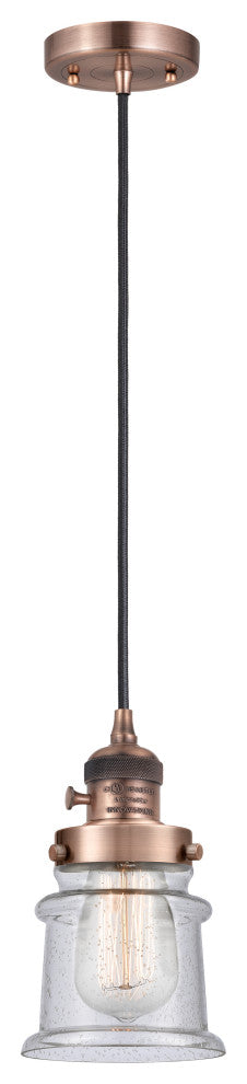 INNOVATIONS 201CSW-AC-G184S 1-Light Mini Pendant Antique Copper