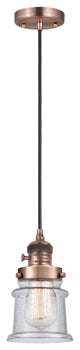 INNOVATIONS 201CSW-AC-G184S 1-Light Mini Pendant Antique Copper