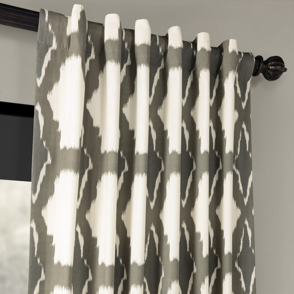 Sorong Printed Cotton Curtain Single Panel, 50"x84"