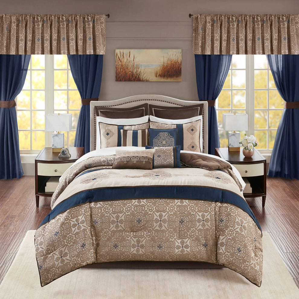 Madison Park Essentials Delaney 24-Piece Room-in-a-Bag Comforter Set