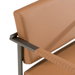 Modrest Atlan Modern Camel Vegan Leather + Dark Gold Dining Chair