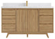 Madison  Teak 60 Single Bathroom Vanity Golden Teak 2" Empira White Quartz