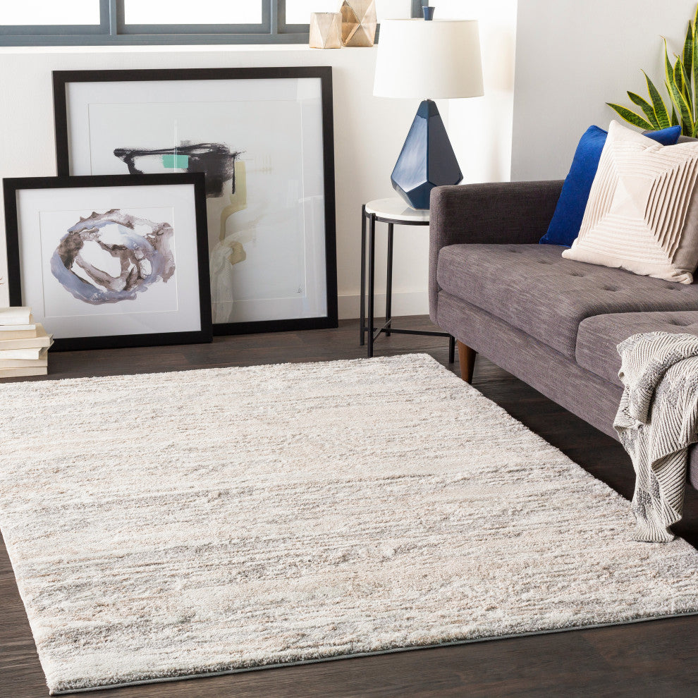 Surya Venice VNE-2302 6'7"x9'6" Rug, Light Gray/Camel/Medium Gray/Ivory