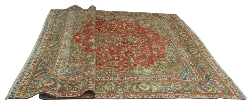 Vintage Distressed Markell Red Rug
