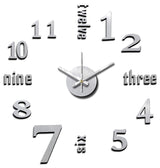 Modern Home Self Adhesive DIY 3D Wall Clock - Linus Metal