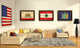 Lesotho Country Textured Flag Print With Brown Gold Frame, 19"X27"