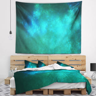 Blue Starry Fractal Sky Abstract Wall Tapestry, 92"x78"