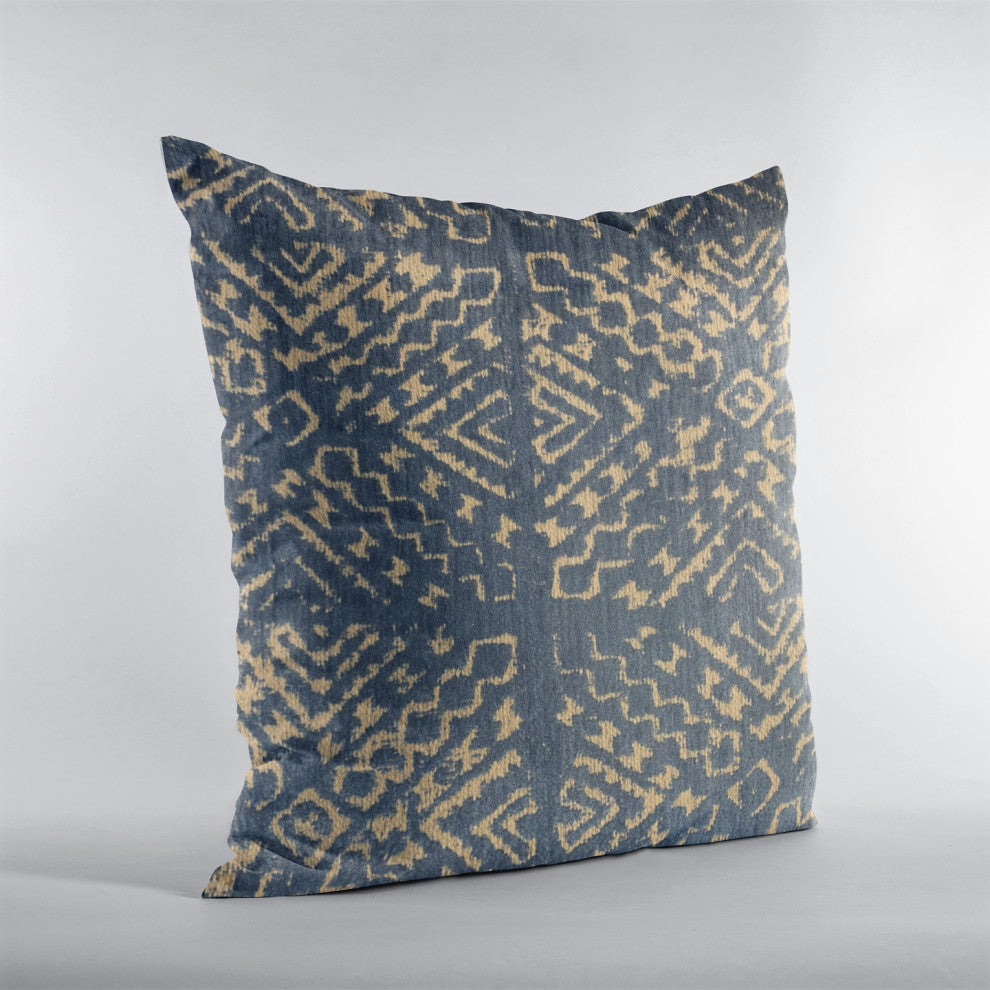 Plutus Blue Diamonds Luxury Throw Pillow, 20"x20"