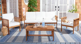 Safavieh Finnick 4Pc Outdoor Living Set, Natural / Beige