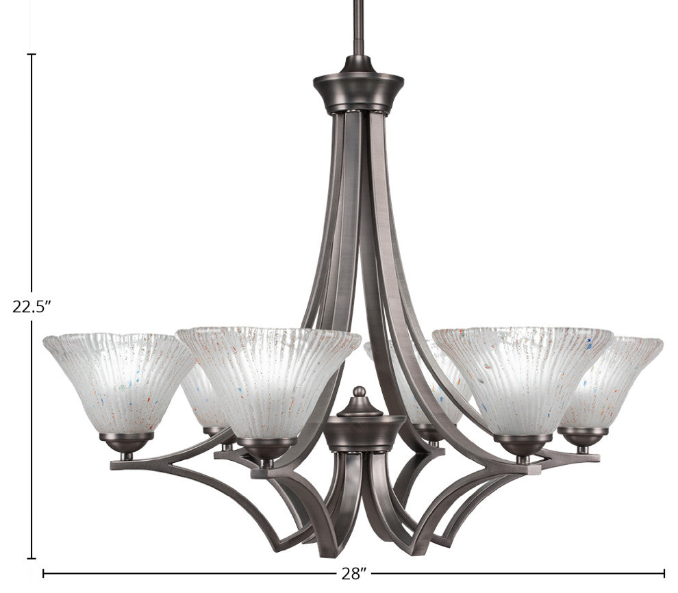 Chandeliers, 7" Frosted Crystal Glass