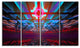 Blue Cosmic Horizons Apocalypse, Abstract Art on Canvas, 48"x28", 4 Panels
