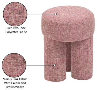 Larson Polyester Upholstered Ottoman/Stool, Pink