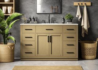 Home Living 54" Single Bathroom Vanity, Honey Brown