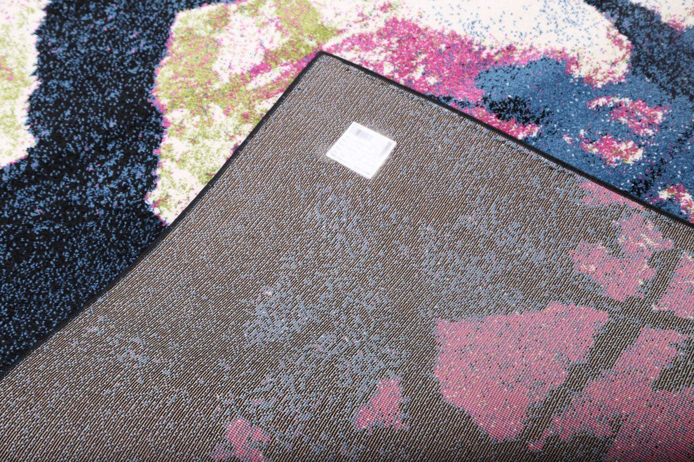 Agra Abstract Oriental Artistic Print Area Rug, Multi, 5x8'