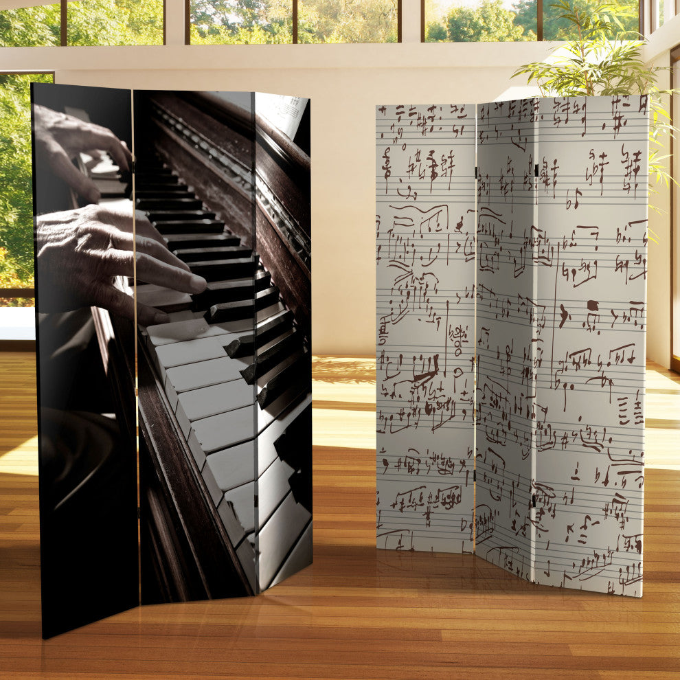 6' Tall Double Sided Music Canvas Room Divider