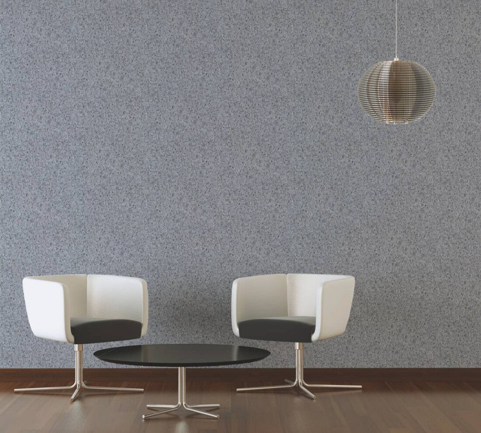 Plain Textured Wallpaper, Scattered Spots, Gray Silver, 1 Roll