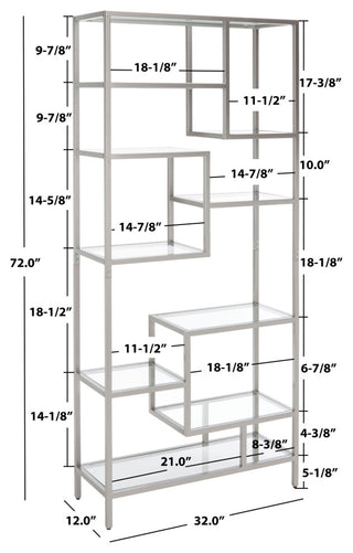Safavieh Ramie 9 Shelf Etagere, Silver/Clear