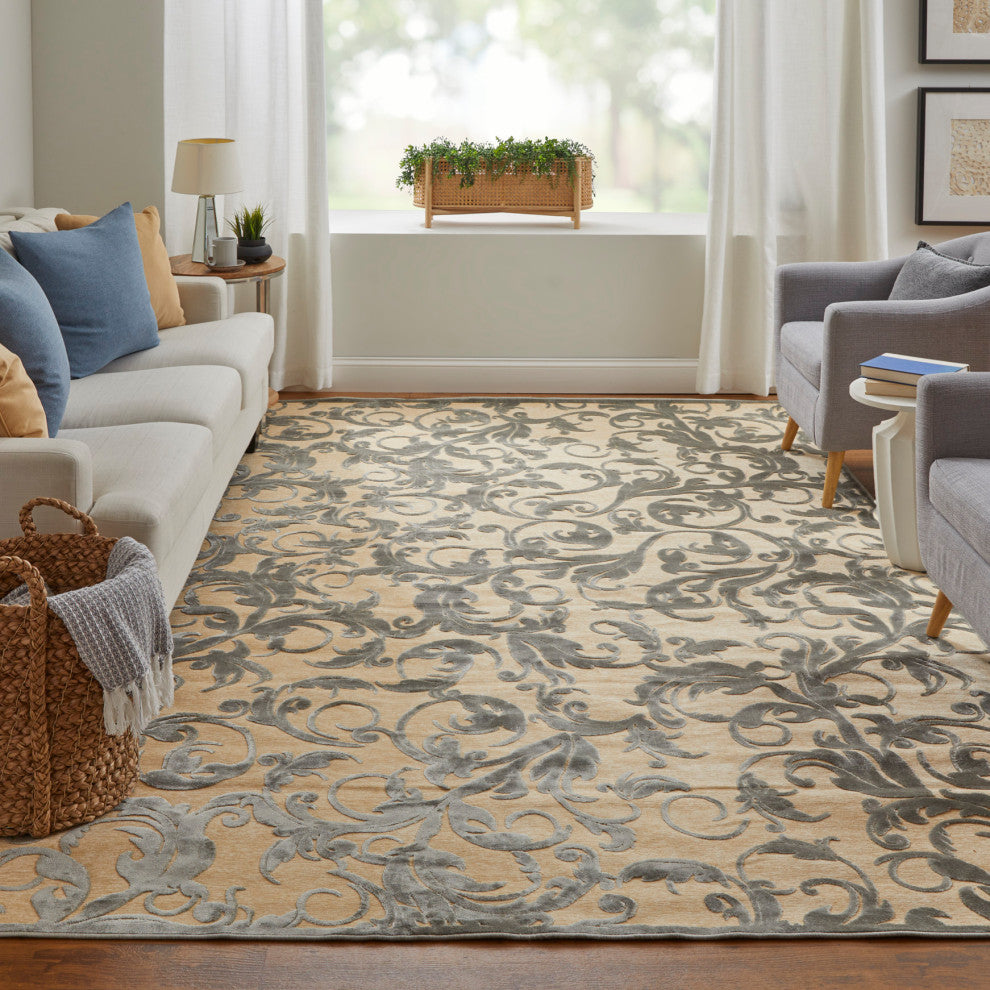 Weave & Wander Pellaro Rug, Cream/Silver, 2'2"x4'