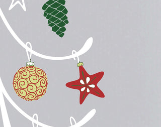 Pinecone Tree Holiday Geometric Print Kitchen Towel, Gray