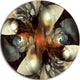 Brown Fractal Artwork, Abstract Digital Art Disc Metal Artwork, 36"