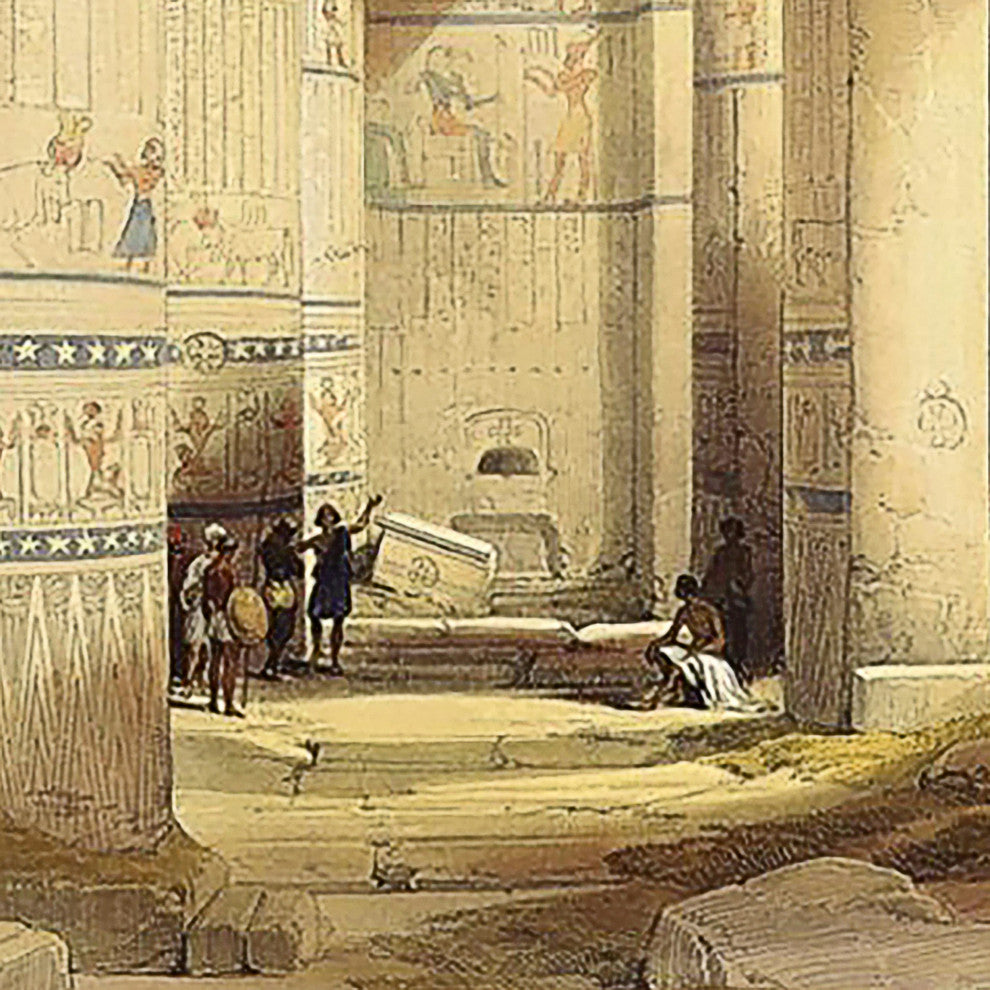 "Egyptian Grand Portico" Stretched Canvas Replica, 17"x21"