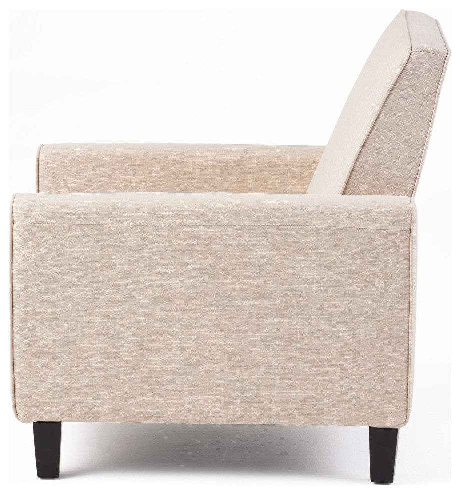 GDF Studio Hinus Indoor Upholstery Club Chair Recliner, Light Beige