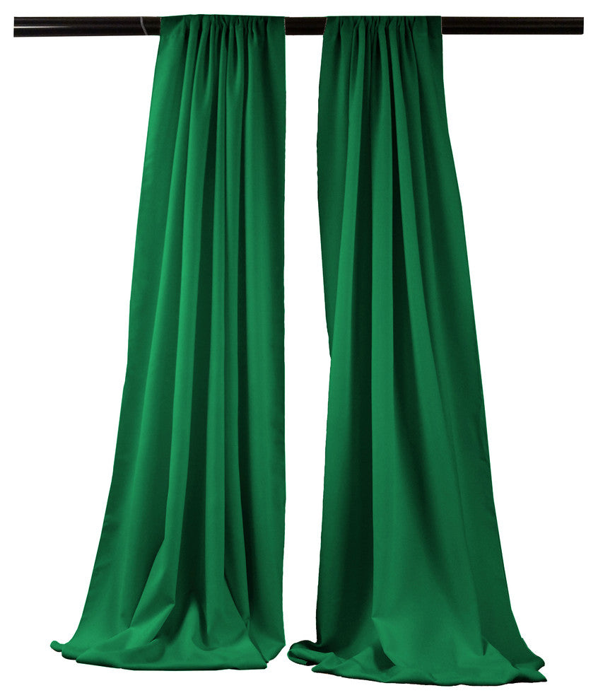 LA Linen Polyester Poplin Backdrop Drape 96"x58", 2 Pack, Emerald Green