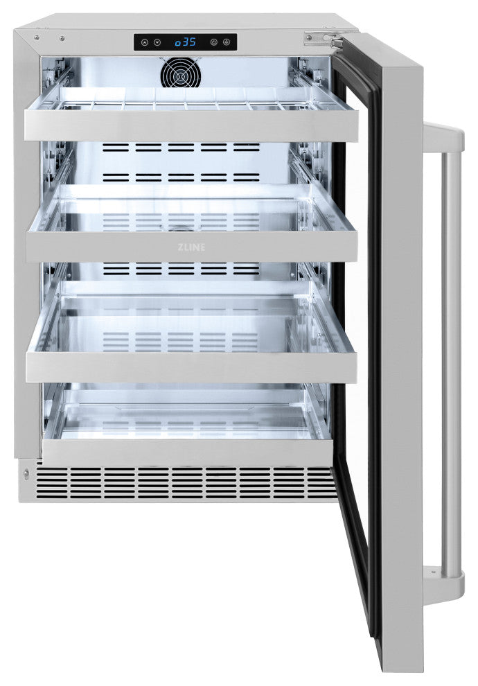 ZLINE 24" Beverage Center With Stainless-Steel Glass Door