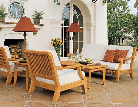 6-Piece Giva Outdoor Teak Sofa Set With Sunbrella Cushions Foster Surfside