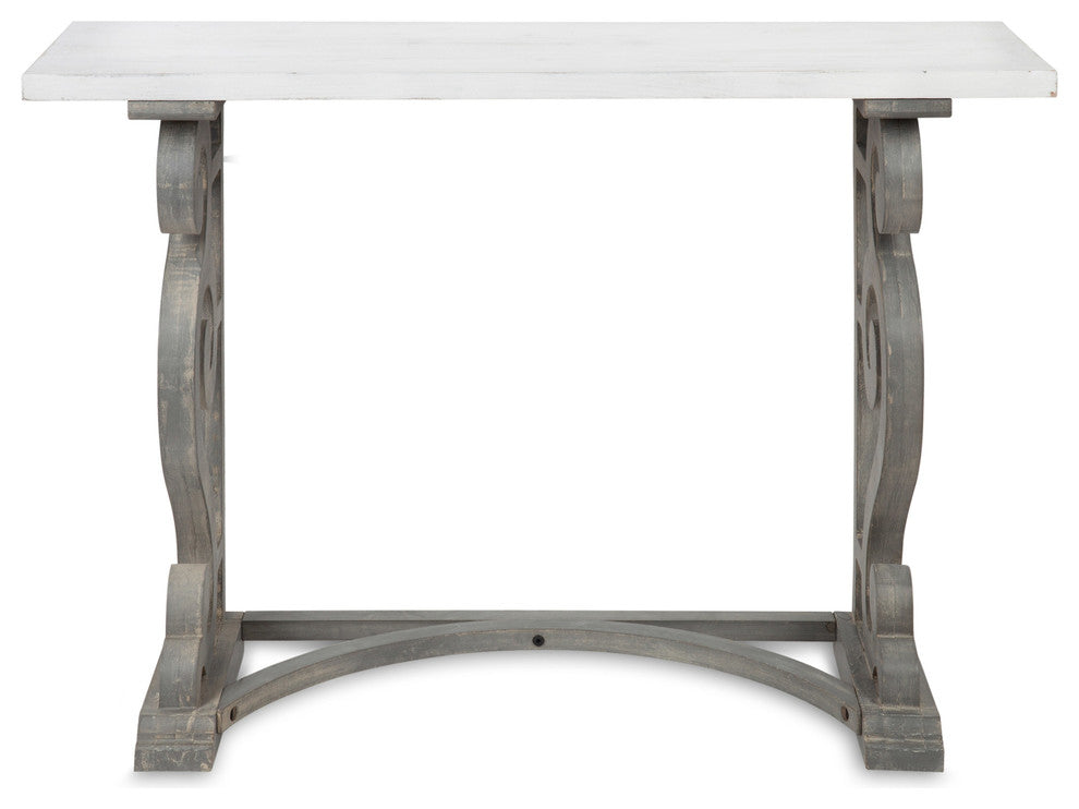 Wyldwood Wood Console Table, White/Gray 42x14x30