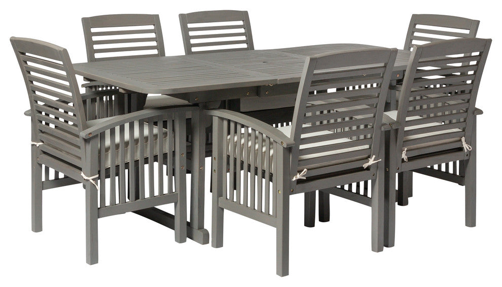 7-Piece Classic Outdoor Patio Dining Set, Gray Wash