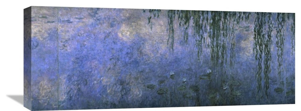"Water Lilies: Morning with Willows, c" Artwork, 30"x11"