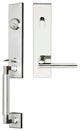 Sunrise Lever, Tubular Entry Handle set, Left Hand, Satin Stainless Steel, Polis