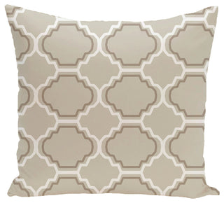 Road To Morocco Geometric Print Pillow, Latte, 20"x20"