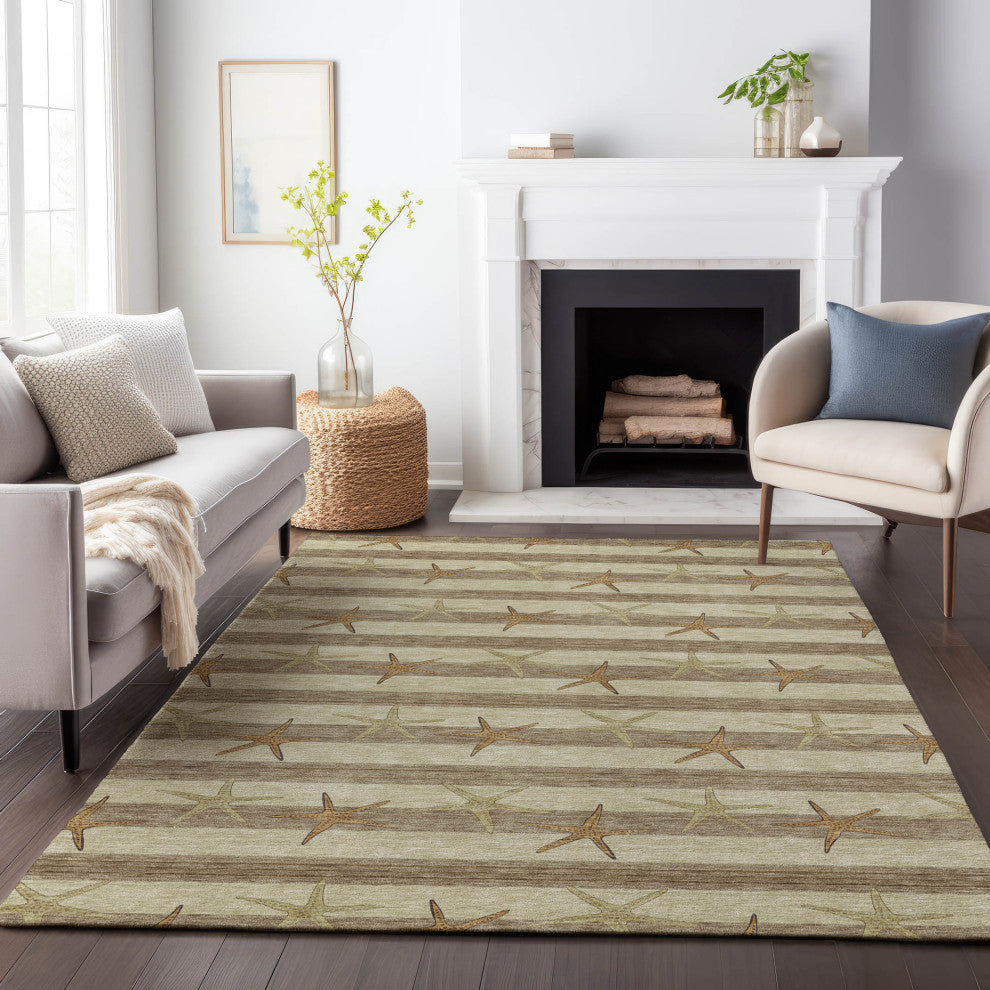 Addison Premium Washable Mayfield AMF191 Beige 5' x 7'6" Rug