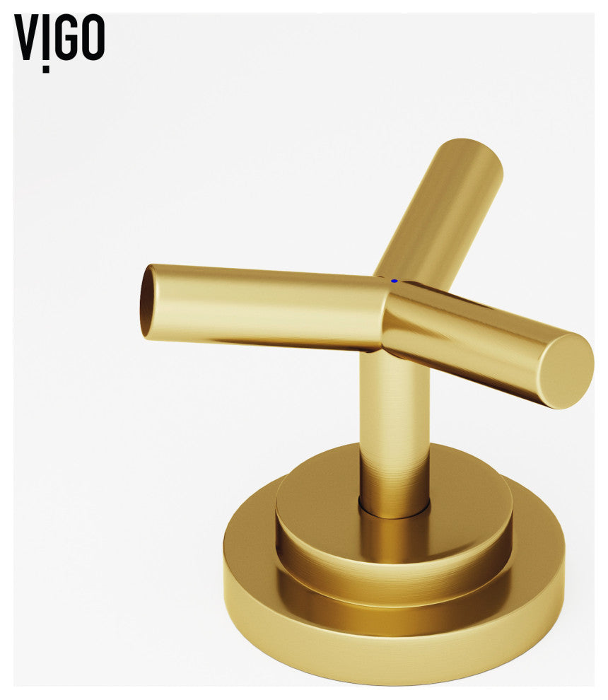 VIGO Jewel 9" H 2-Handle Widespread Bathroom Faucet, Matte Brushed Gold