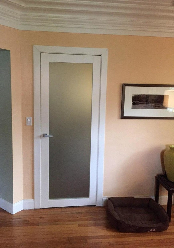 Interior Glass Door with Frosted Glass | Planum 2102 White Silk | Modern Wood, 3