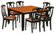 Cassidy Dining Table Set, Black and Cherry, 7 Pieces, Faux Leather
