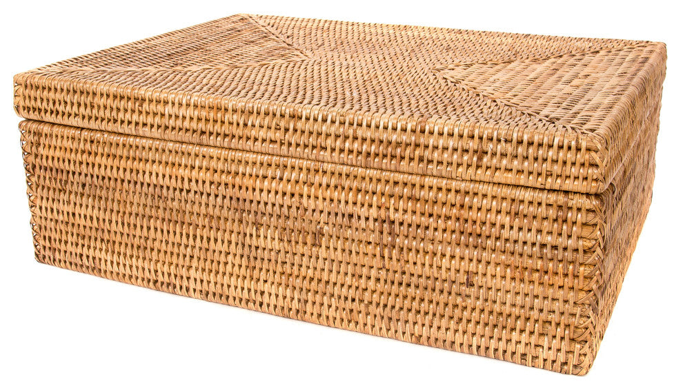 Artifacts Rattan™  Storage Box With Lid, Legal File, Honey Brown