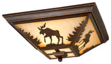 Yellowstone 14" Moose Flush Mount Ceiling Light Burnished Bronze